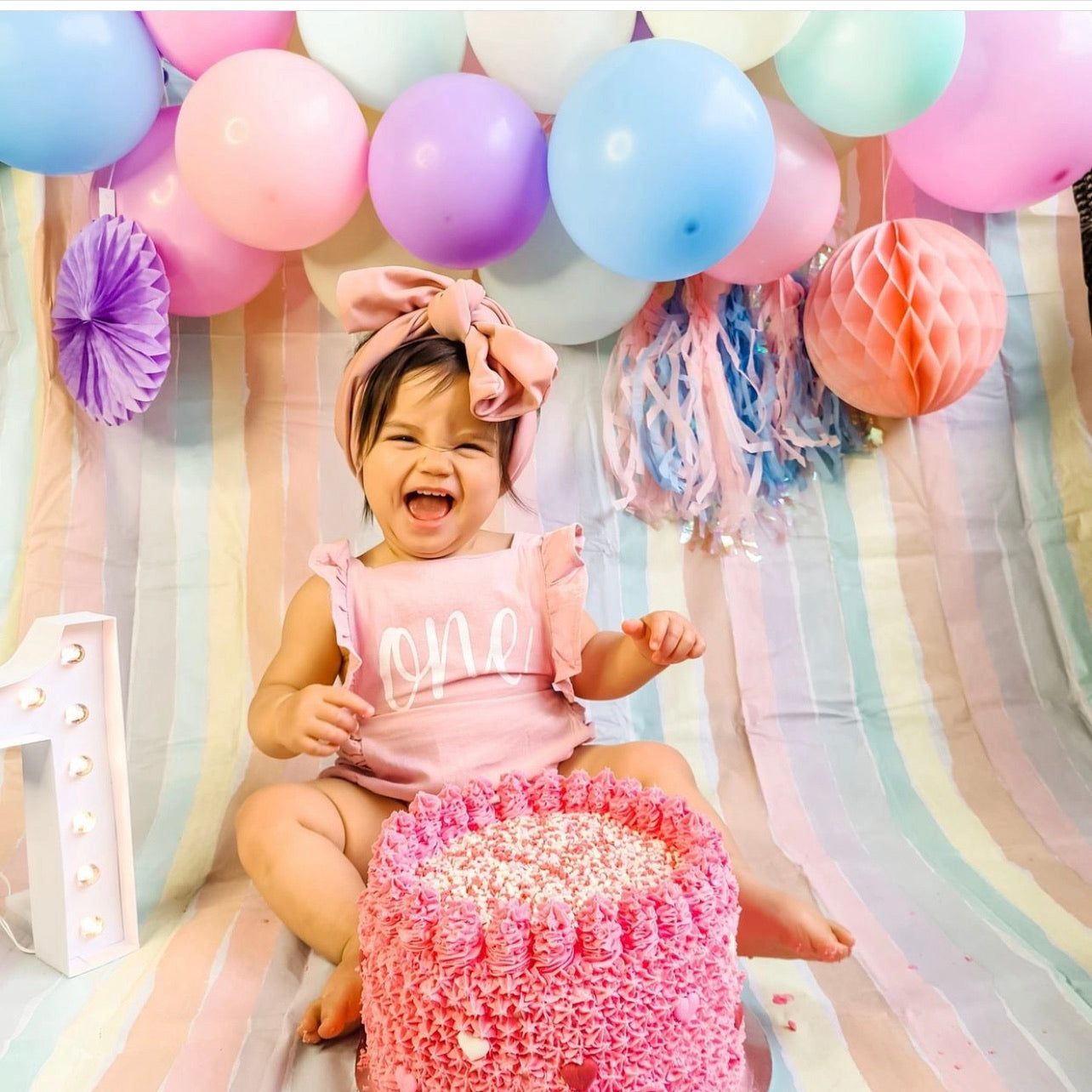 One first birthday cake smash outfit - Pink