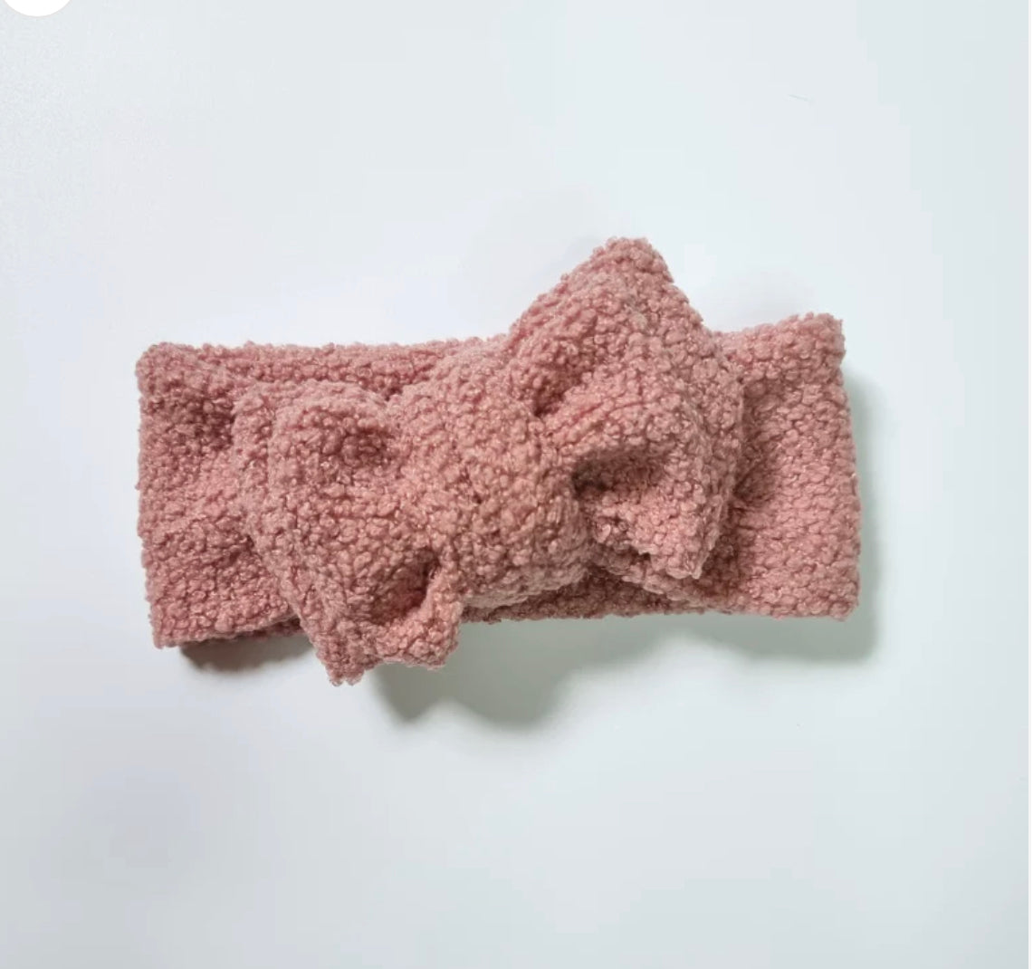 Teddy Oversized Bow -Blush - handmade SKYLAROSECO