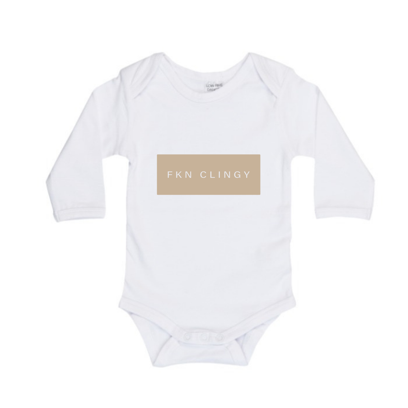 FKN Clingy long sleeve sand print bodysuit- white or black | MLW by Design