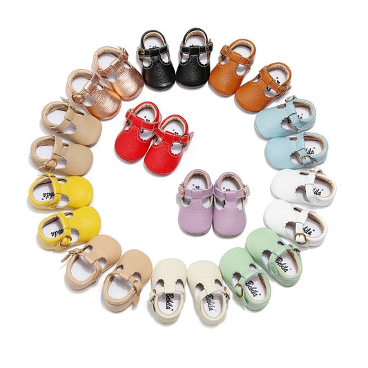 Genuine Leather T-Bar Shoe - 11 Solid Colours - nixonscloset