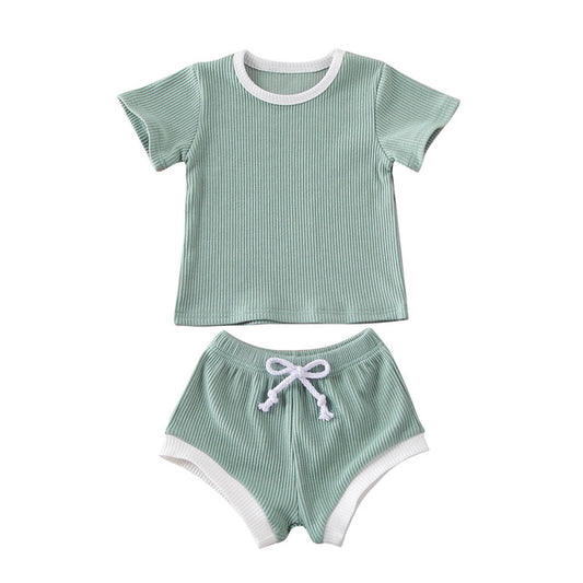 Ribbed Tee & Shorts Set - Mint - nixonscloset