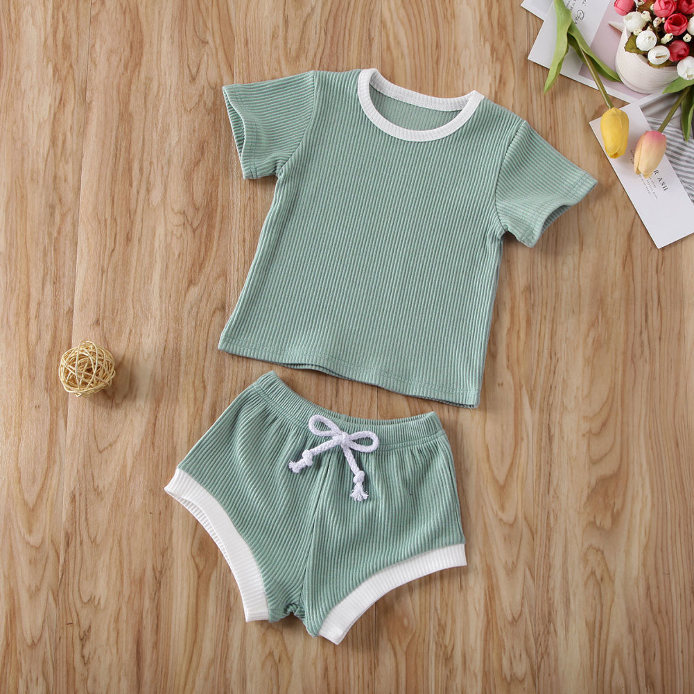 Ribbed Tee & Shorts Set - Mint - nixonscloset