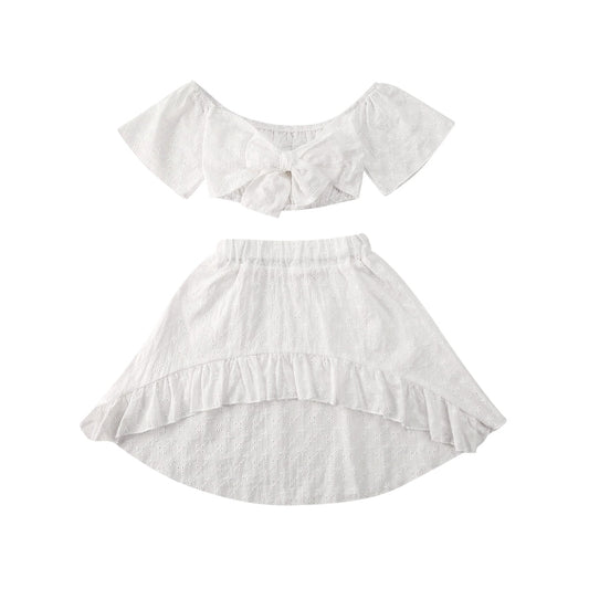 White Crop and Skirt Set - nixonscloset