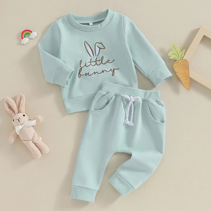 Little Bunny Sweatshirt and Pant Set - Easter Collection