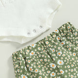 Knit romper & daisy flare pant boho set