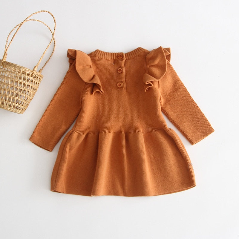Knitted Cable winter dress - Tan