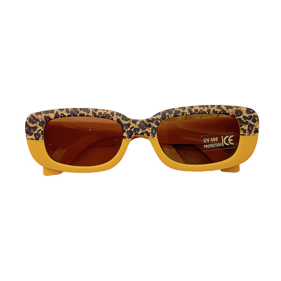 Leopard oval sunglasses - Yellow
