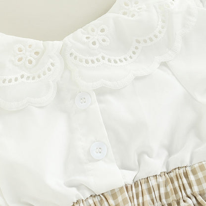 Gingham bloomer & lace top set