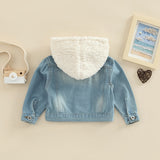 Teddy hoodie denim jacket
