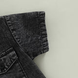 Acid wash hoodie tshirt - Black