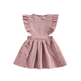 Corduroy Flutter dress - Pink