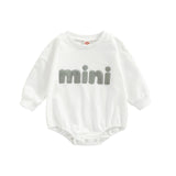 Mini fluffy track romper- White