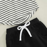 Hoodie tee and short set - Monochrome