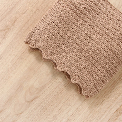 Crochet Crop & Flare pant set - Mocha
