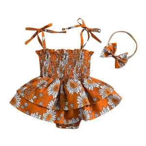Scrunch tutu romper - Sunflower