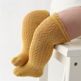Crochet Knee High Socks - Mustard