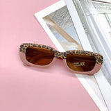 Leopard oval sunglasses -  Rust