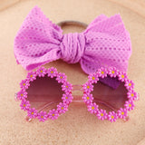 Daisy chain sunglasses & headband set - Pink