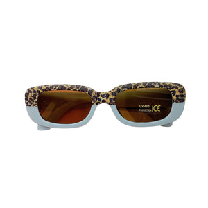 Leopard oval sunglasses - Blue