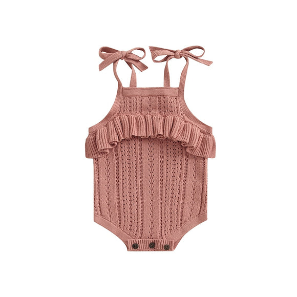 Knitted paisley romper - Pink