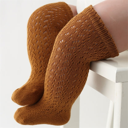 Crochet Knee High Socks - Chocolate