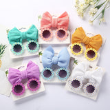 Daisy chain sunglasses & headband set - Purple
