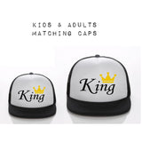 King Matching Kids and Adult Snapback Cap - King White Background - nixonscloset
