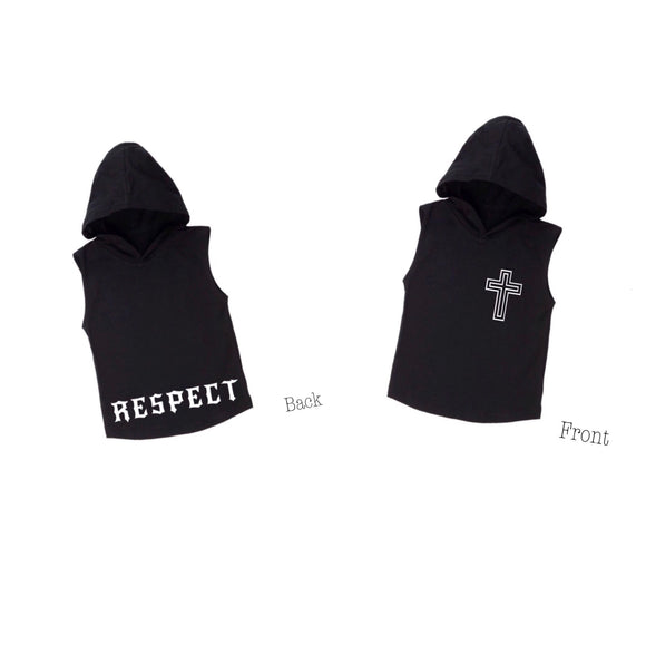Respect sleeveless hoodie | black or white - Mlw by Design - nixonscloset