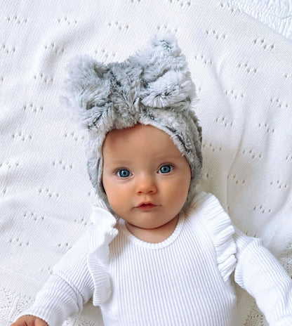 Minky Oversized Bow -Arctic- handmade SKYLAROSECO