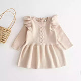 Knitted Cable winter dress - Ivory