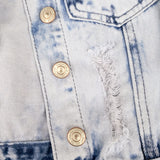 Denim Distressed Acid Wash Denim Jacket - nixonscloset