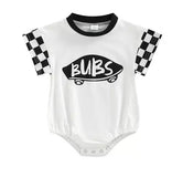 Bubs Checkers romper -  Black