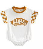 Bubs Checkers romper - Latte