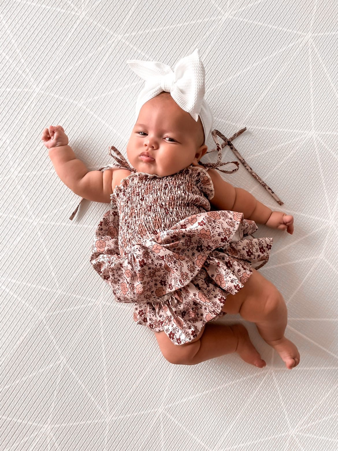 Scrunch posy ruffle romper
