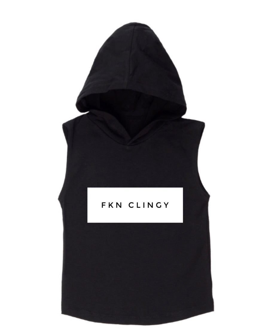 Fkn Clingy sleeveless hoodie | black or white - Mlw by Design - nixonscloset