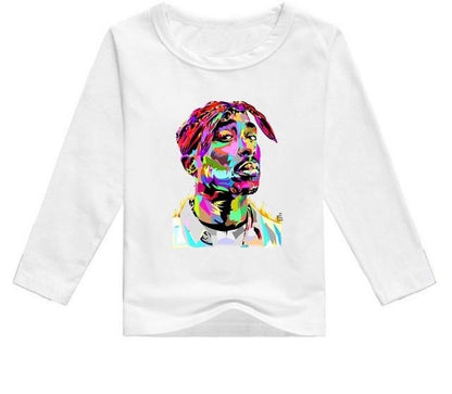Tupac Long sleeve Tshirt - Watercolour