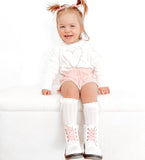 Knitted Heart Romper - Pink