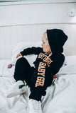 Baby girl crop hoodie set - Black