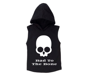Bad to the bone sleeveless hoodie | black or white - Mlw by Design - nixonscloset