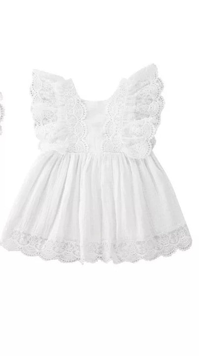 Linen and lace dress - (Matching romper available)
