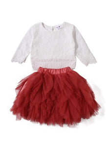 Lace & Tutu Set - Red - nixonscloset