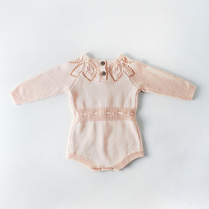 Cut out Knitted romper - Pink
