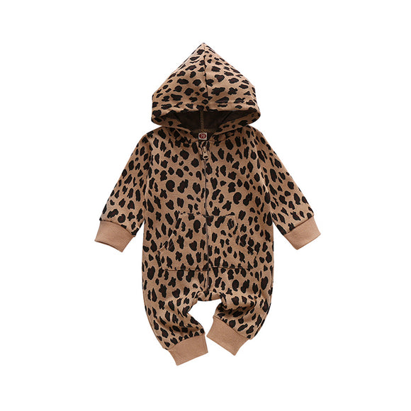 Leopard hoodie zippy suit