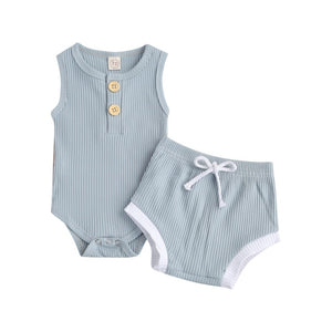 Piper Ribbed set unisex - Baby blue