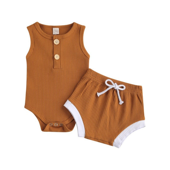 Piper Ribbed set unisex - Rust