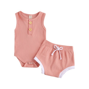 Piper Ribbed set unisex - Pink