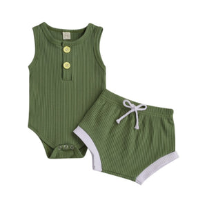 Piper Ribbed set unisex - Forrest green