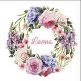 Personalised fluffy blanket - Floral wreath