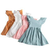 Summer linen basics dress - Blue