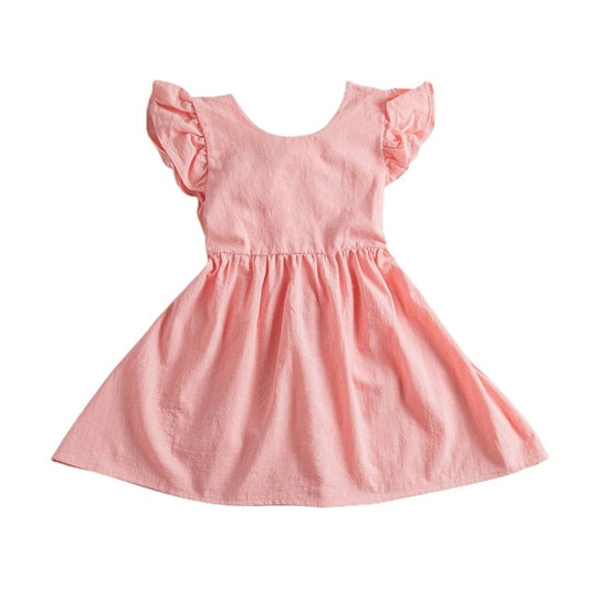 Summer linen basics dress - Pink